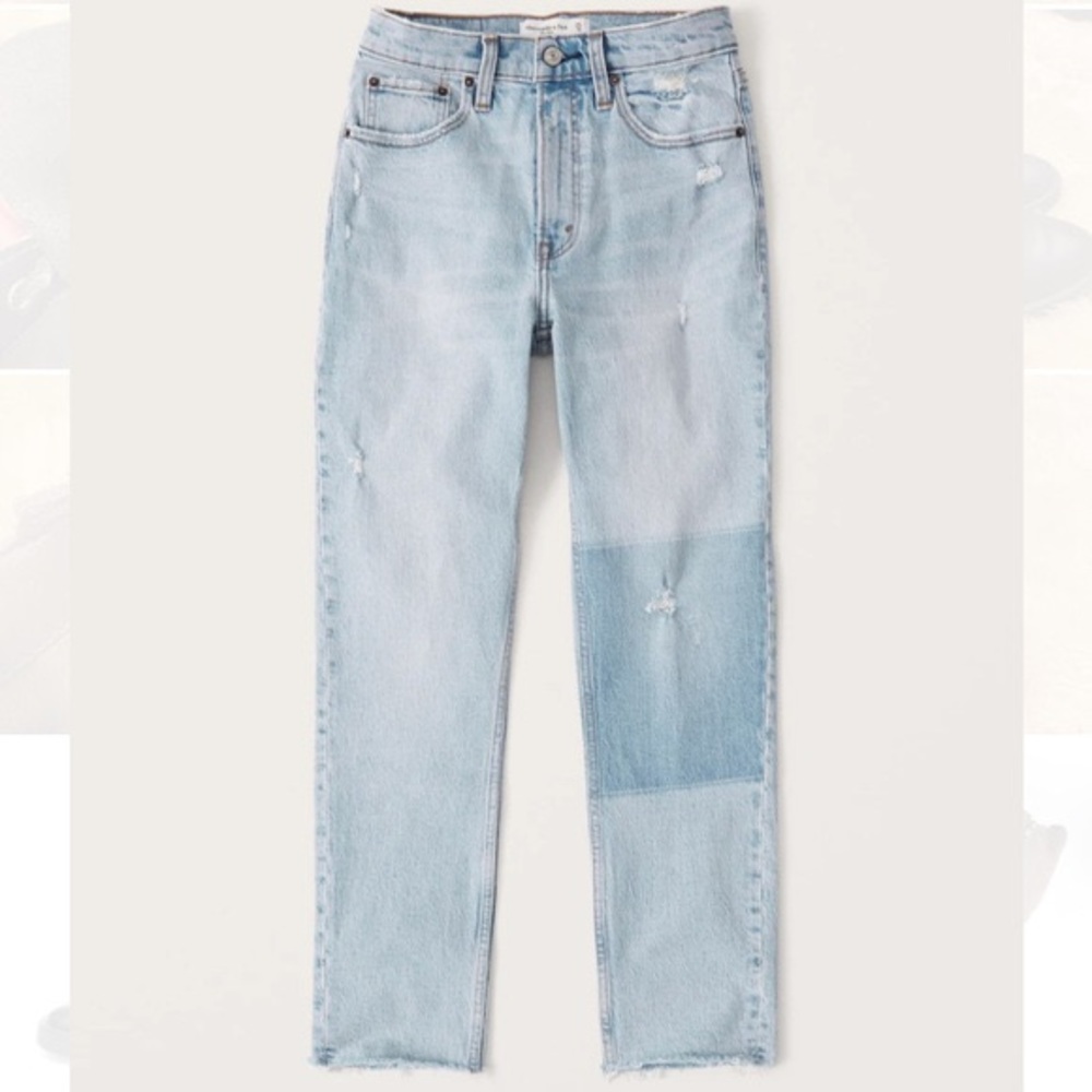 Abercrombie & Fitch high rise Mom jeans light wash